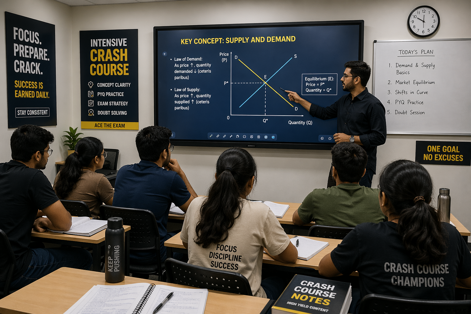 Students attending crash course in April at TOPPER’S with focused revision and smart classroom learning